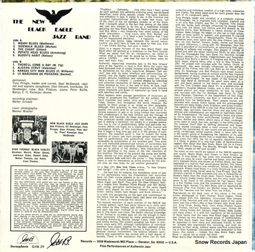 NEW BLACK EAGLE JAZZ BAND, THE the new black eagle jazz band GHB-59