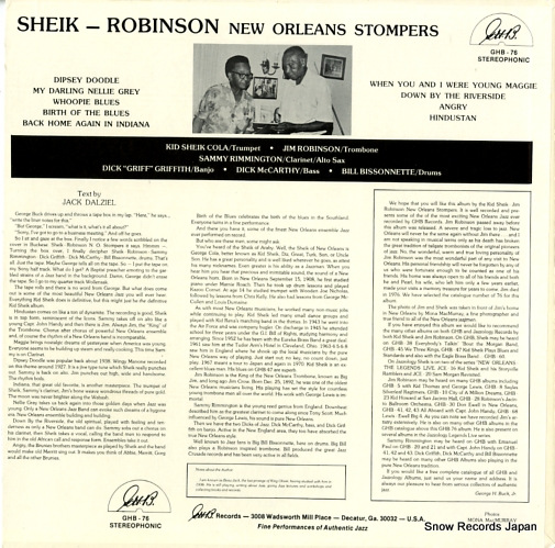 SHEIK-ROBINSON new orleans stompers GHB-76
