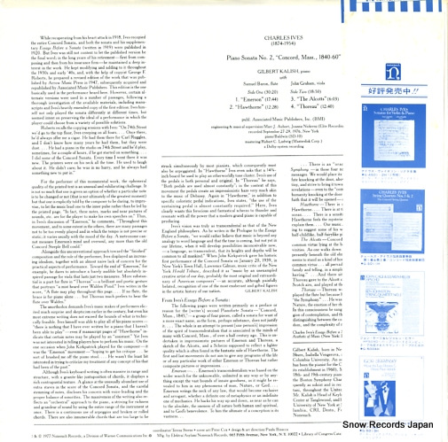 KALISH, GILBERT ives; piano sonata no.2 G-5015H/H-71337