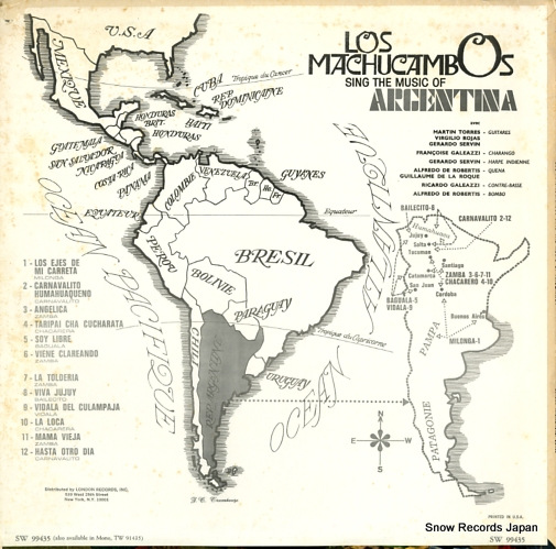 LOS MACHUCAMBOS sing the music of arcentina SW99435
