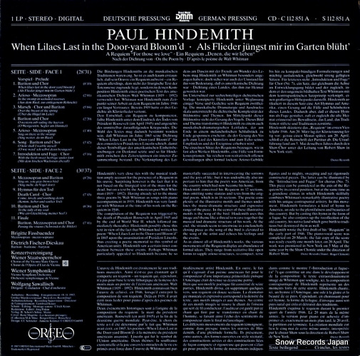 SAWALLISCH, WOLFGANG hindemith; requiem S112851A