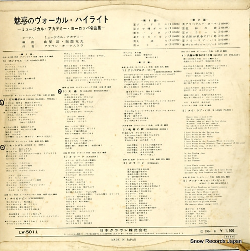 CROWN ORCHESTRA miwaku no bokaru LW-5011