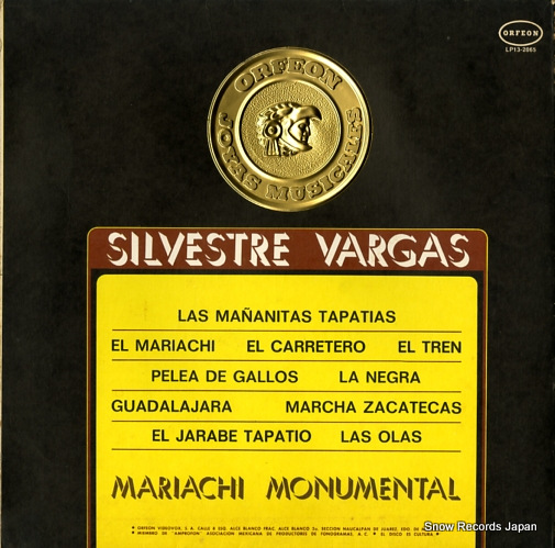 MARIACHI MONUMENTAL DE SIL VESTRE VARGAS el mejor mariachi del mundo LP13-2065