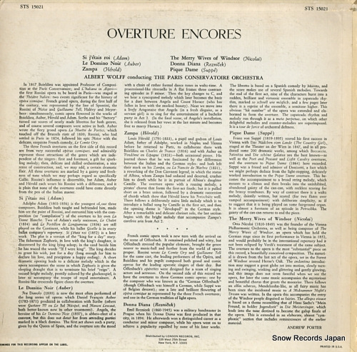 WOLFF, ALBERT overture encores STS15021