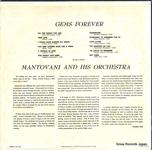 MANTOVANI gems forever PS106