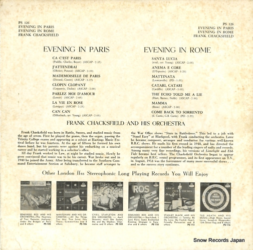 CHACKSFIELD, FRANK evening in rome... PS126
