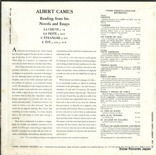 CAMUS, ALBERT reading in french TC1138