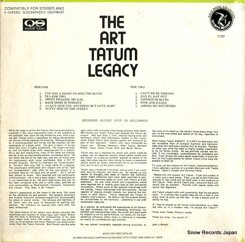 ȡƥ the art tatum legacy OL-7120