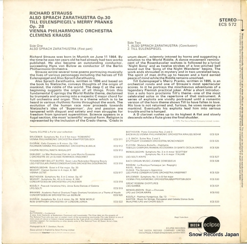 KRAUSS, CLEMENS strauss; also sprach zarathustra/till eulenspiegel ECS572