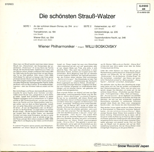 BOSKOVSKY, WILLI die schonsten straub-walzer 6.41610
