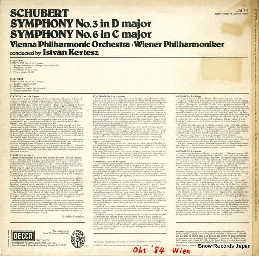 ȥ󡦥ƥ schubert; symphony no.3/no.6 JB74