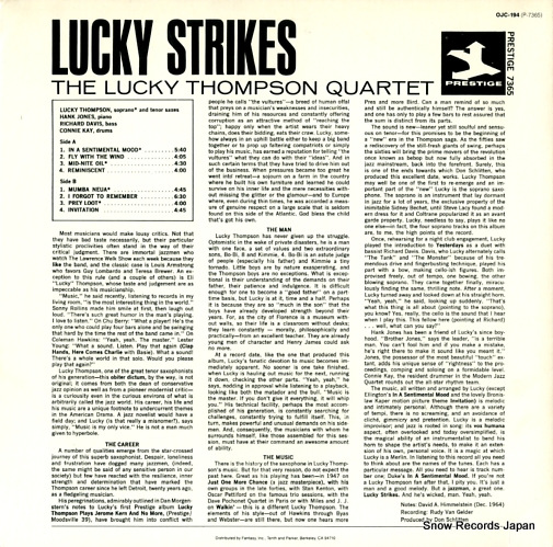 THOMPSON, LUCKY lucky strikes OJC-194
