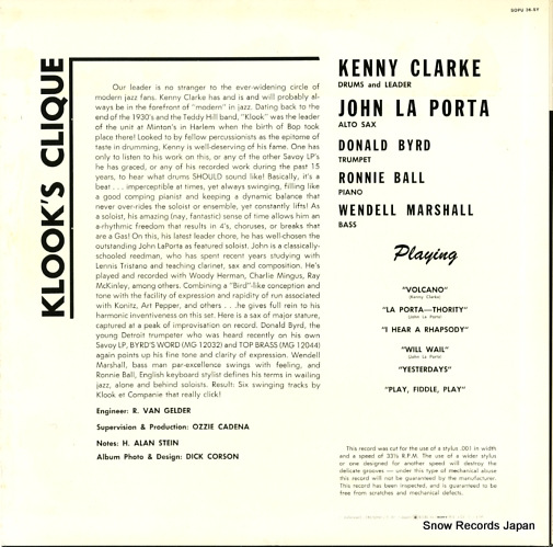 CLARKE, KENNY klook's clique SOPU36-SY