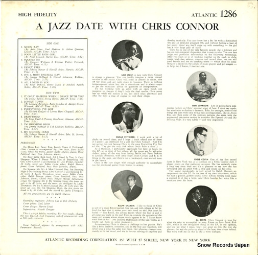 CONNOR, CHRIS a jazz date with chris connor P-6130A