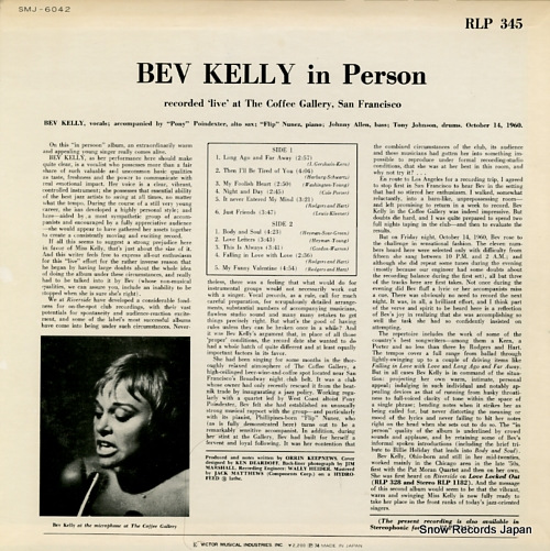 KELLY, BEV bev kelly in person SMJ-6042