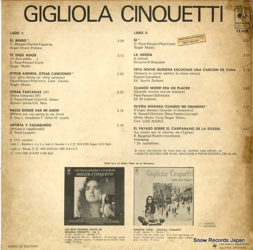 CINQUETTI, GIGLIOLA gigliola 19.495