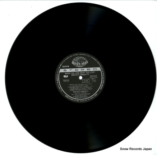 CINQUETTI, GIGLIOLA when you lose what you love GP-623