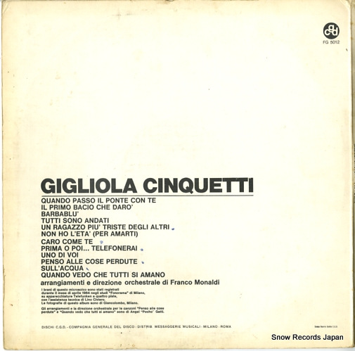 CINQUETTI, GIGLIOLA giglioa cinquetti FG5012