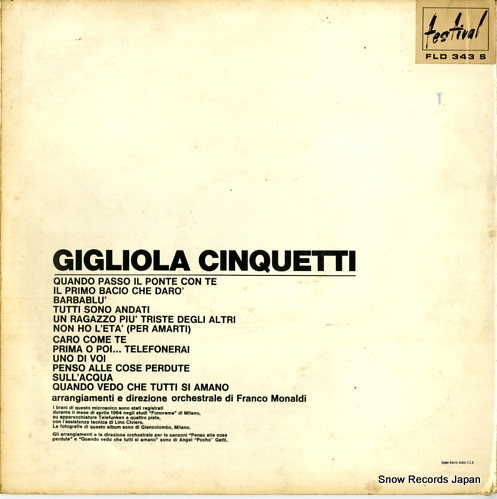 CINQUETTI, GIGLIOLA giglioa cinquetti FLD343S
