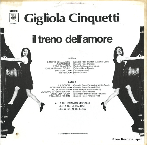 CINQUETTI, GIGLIOLA il treno dell'amore GS20097