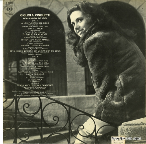 CINQUETTI, GIGLIOLA a las puertas del cielo S80209