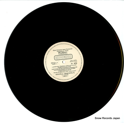 CINQUETTI, GIGLIOLA / FRED BONGUSTO lp para difusion POLYGRAM000614