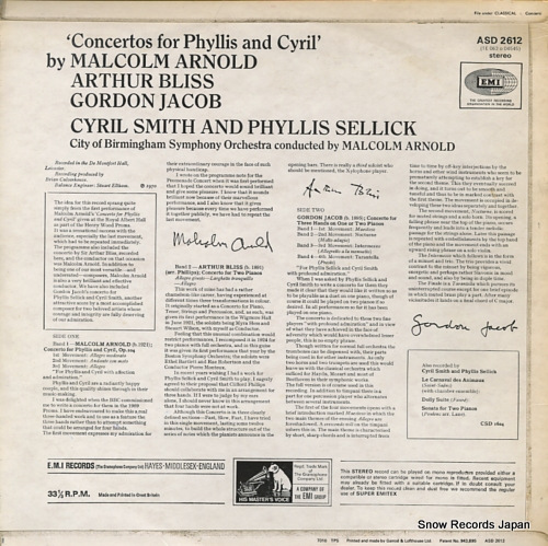 SMITH, CYRIL, AND PHYLLIS SELLICK concertos for phillis and cyril ASD2612