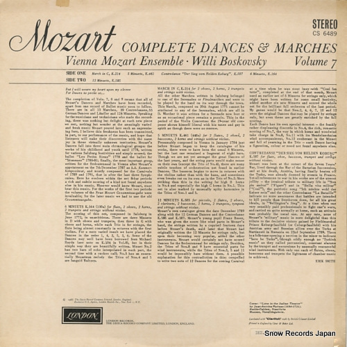 BOSKOVSKY, WILLI mozart; complete dances & marches volume 7 CS6489