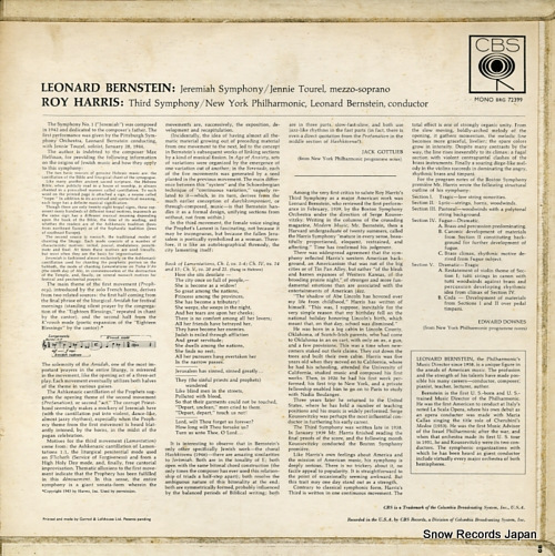 BERNSTEIN, LEONARD bernstein; jeremiah symphony BRG72399