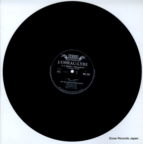 PRO ARTE PIANO QUARTET, THE mozart; the piano quartets k.478 & k.493 SOL285