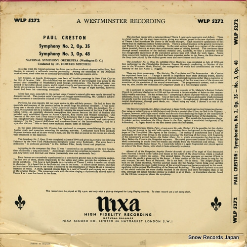 MITCHELL, HOWARD creston; symphony no.2 & no.3 WLP5272