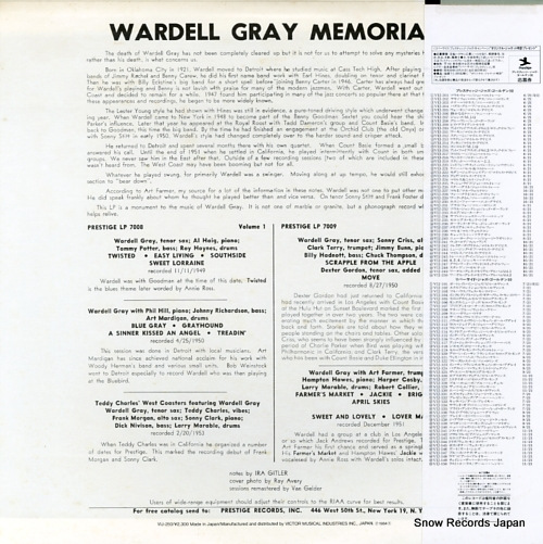 GRAY, WARDELL wardell gray memorial vol.2 VIJ-250
