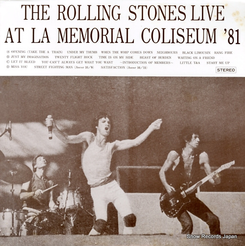 ROLLING STONES, THE live at la memorial coliseum '81 X-A