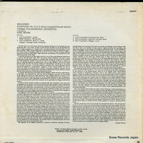 BOHM, KARL bruckner; symphony no.3 in d minor CS6717
