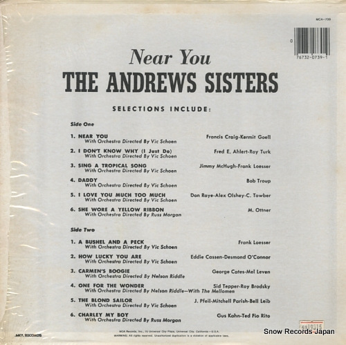 ANDREW SISTERS, THE near you MCA-739