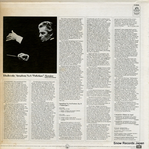 KARAJAN, HERBERT VON tchaikovsky; symphony no.6 