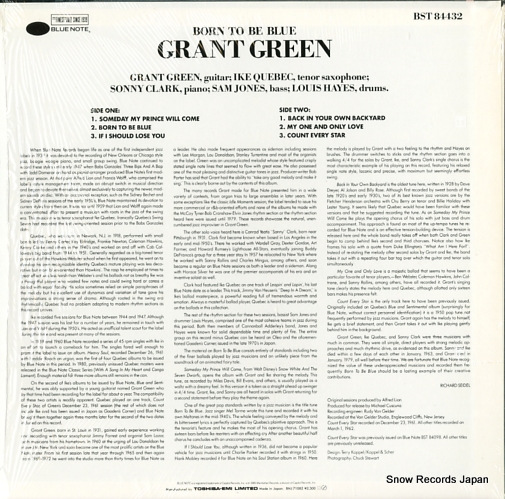 GREEN, GRANT born to be blue BNJ71082