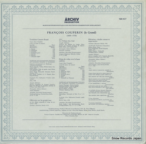 V/A couperin; troisieme concert royal, pieces de violes 198437