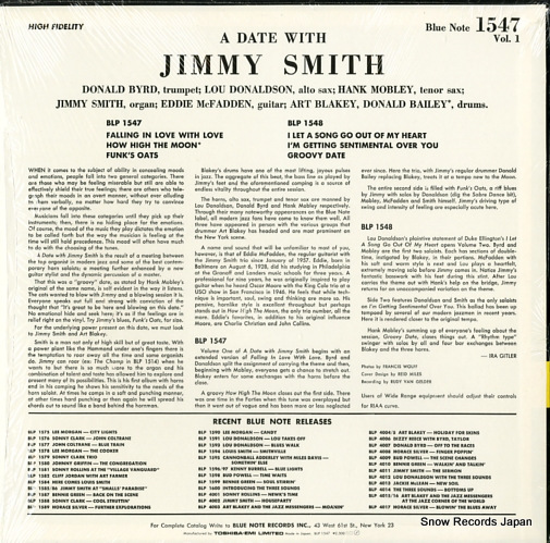 SMITH, JIMMY a date with jimmy smith vol.1 BLP1547