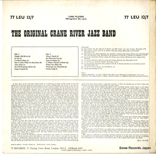CRANE RIVER JAZZ BAND, THE the original crane river jazz band 77LEU12-7