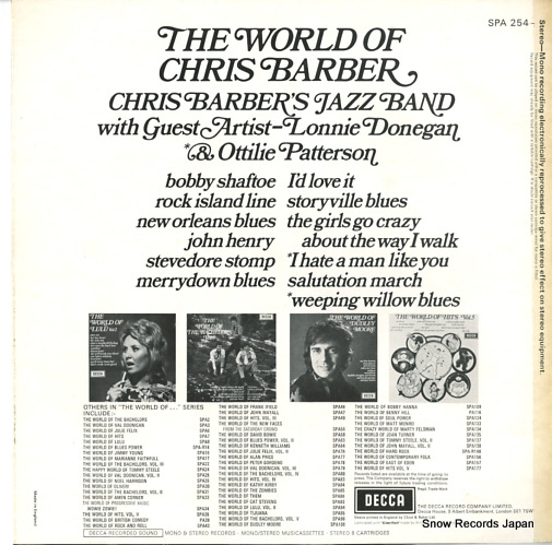 BARBER, CHRIS the world of chris barber SPA254