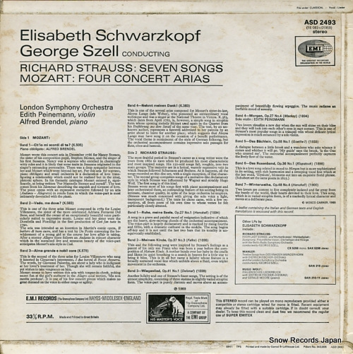 SCHWARZKOPF, ELISABETH r. strauss; seven songs ASD2493