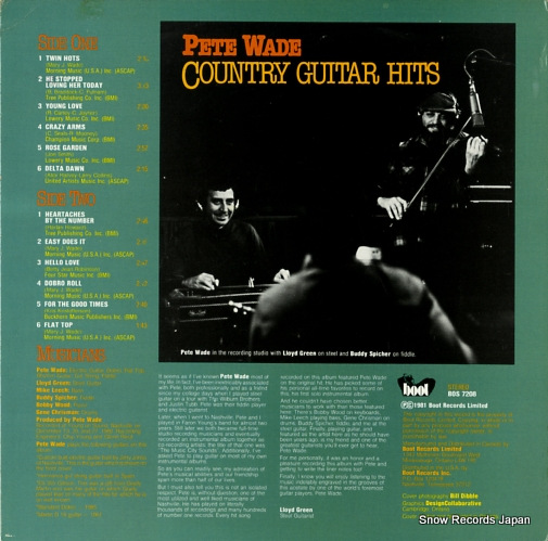 WADE, PETE country guitar hits BOS7208