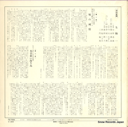 IKOMA, HAJIME kawachi ondo FW-7222