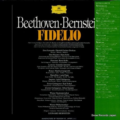 BERNSTEIN, LEONARD beethoven; fidelio MG8348