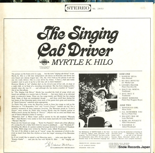 HILO, MYRTLE K. the singing cabdriver SL2053