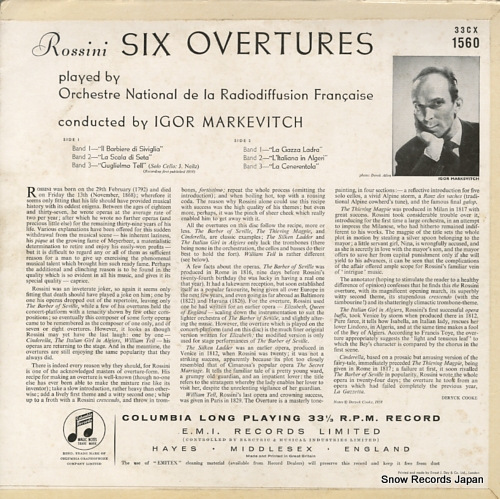 MARKEVITCH, IGOR rossini; six overtures 33CX1560
