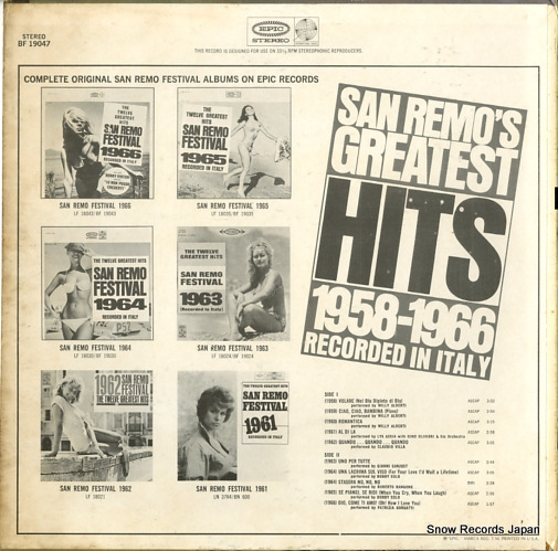 V/A san remo's greatest hits 1958-1966 BF19047