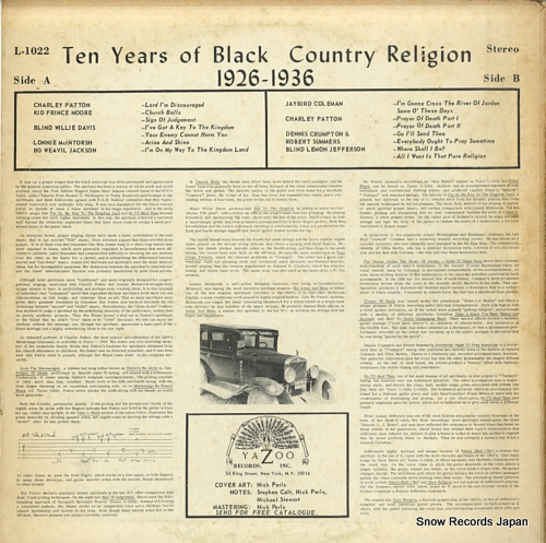 V/A ten years of black country religion 1926 - 1936 L-1022