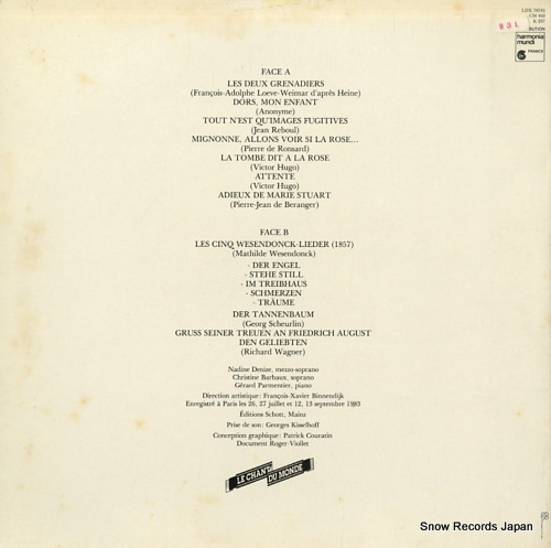 DENIZE, NADINE richard wagner; les melodies francaises LDX78745